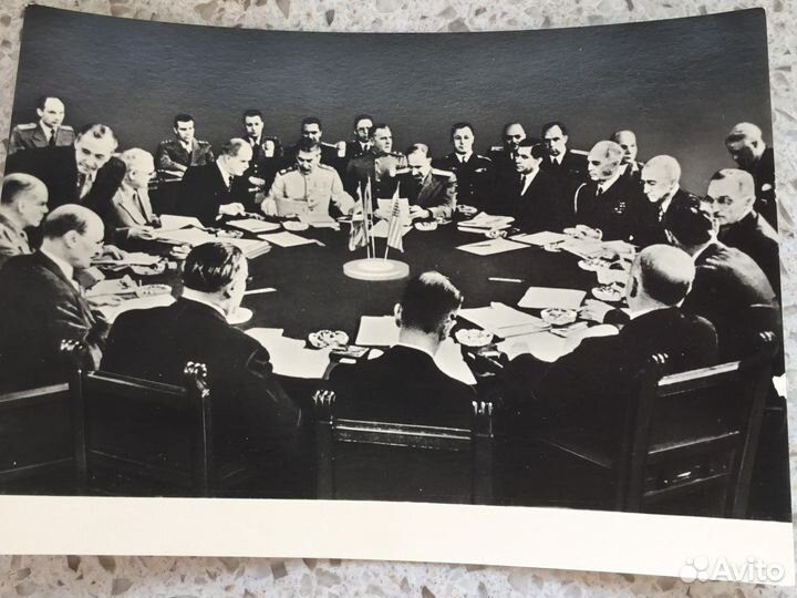 Фотооткрытка Потсдамская Конференция Сталин гдр