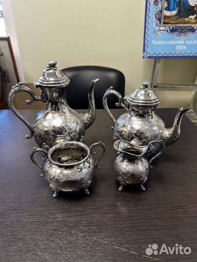 Сервиз кофейный,серебрение,Англия,начало 20 века