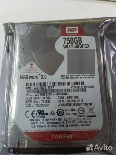 Жесткий диск WD Red 750Гб NASware 3.0