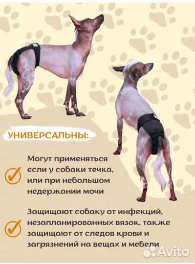 Многоразовые трусики для собак XS