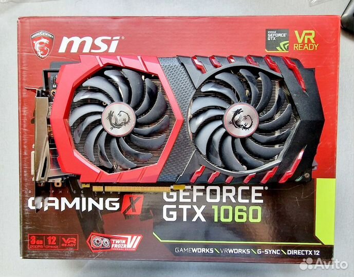 MSI GeForce GTX 1060 gaming X 3GB без эксплуатаци