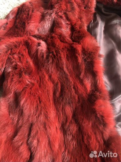 Шуба бордовая из кролика