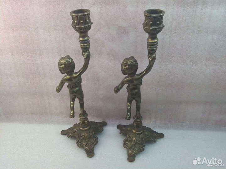 Пара старинных подсвечников