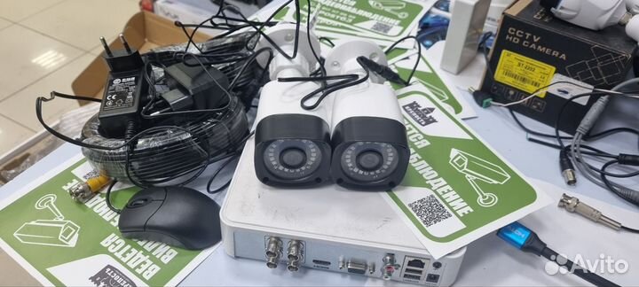 Готовый комплект видеонаблюдения 2-камеры + рег и