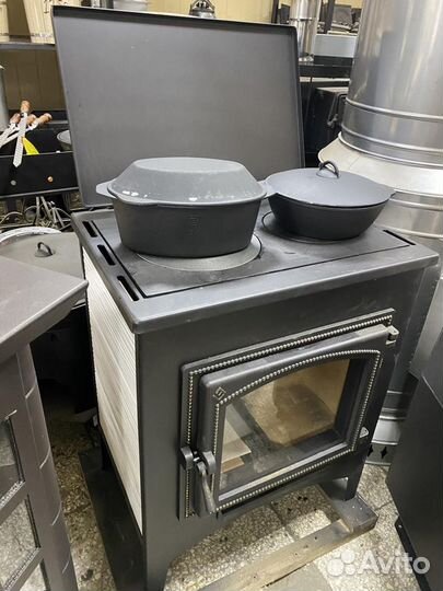 Печь-Камин везувий пк-04 (240) с плитой