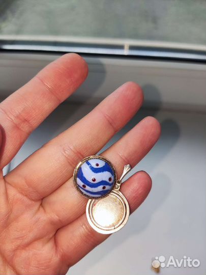 Подвеска кулон эмаль с секретом винтаж