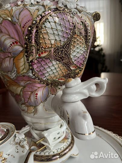 Самовар электрический, фарфор ручной работы