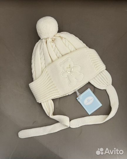 Шапка для мальчика девочки 100 меринос 1,5-2 года