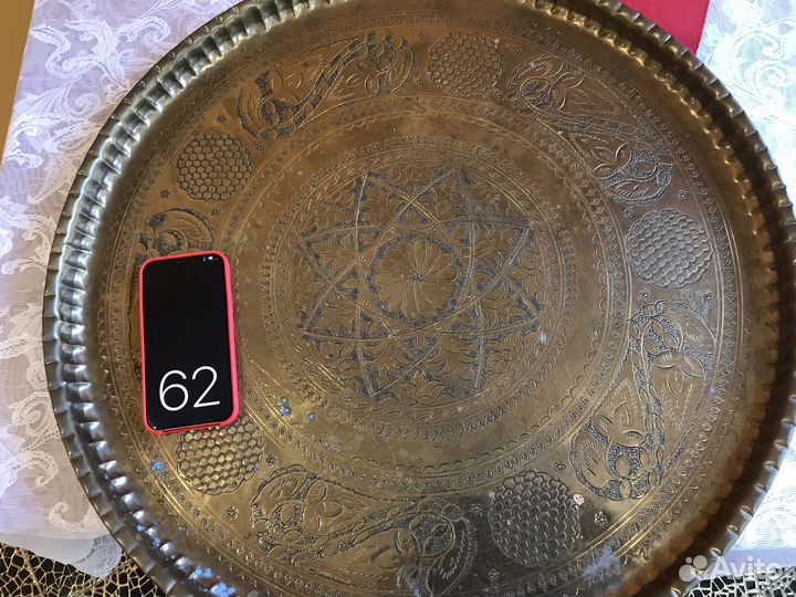 Поднос большой Бронзовый Латуный