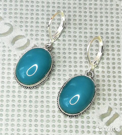 Серьги серебрение бирюза С648