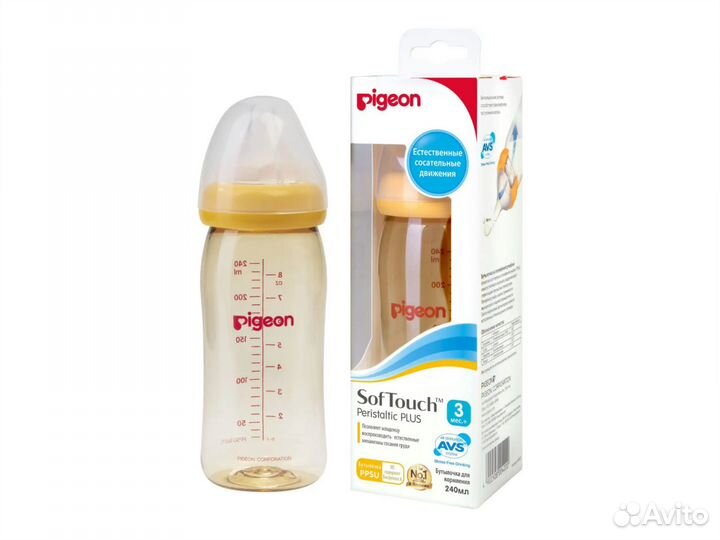 Бутылочкd новая pigeon softouch peristaltic plus