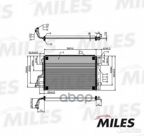 Радиатор кондиционера accb009 Miles