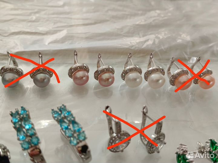 Серьги серебряные 925 разные