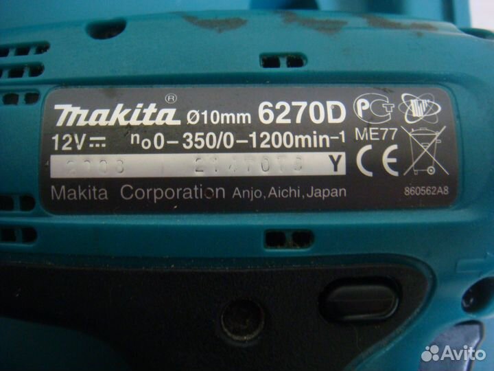 Набор шуруповерт makita 12v 6270D фонарь ML120 з/y