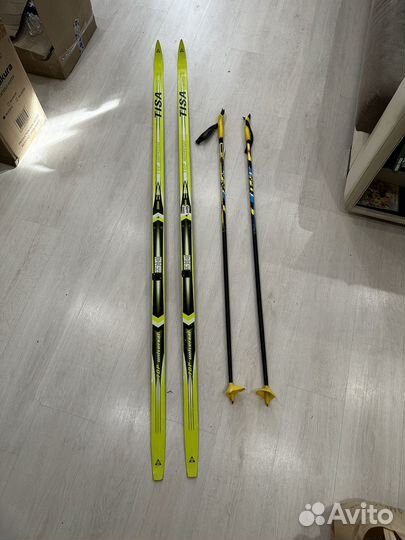 Лыжи беговые fisher tisa с палками