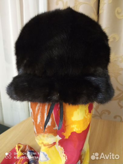 Шляпка панама женская из меха норки