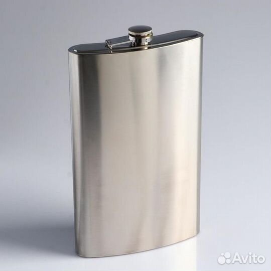 Фляжка без рисунка, 1920 мл, удобна под гравировку