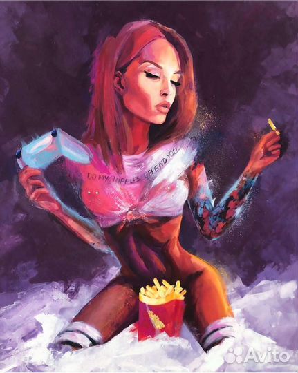 Большая картина. Портрет девушки