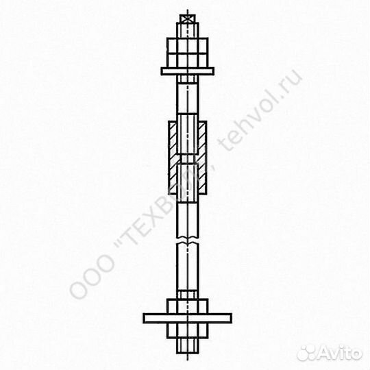 М30x500 Болт фундаментный тип 3.1 составной