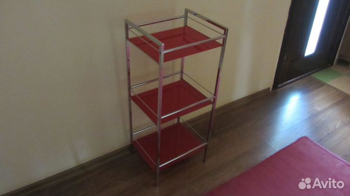 Этажерка интэрерная метал цветное стекло