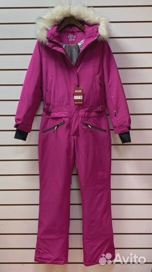 Женский розовый комбинезон зима 42