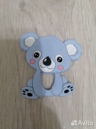 Держатель для пустышки силиконовый + грызунок