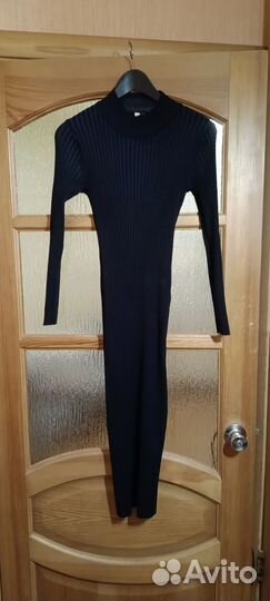 Платье лапша длинное черное