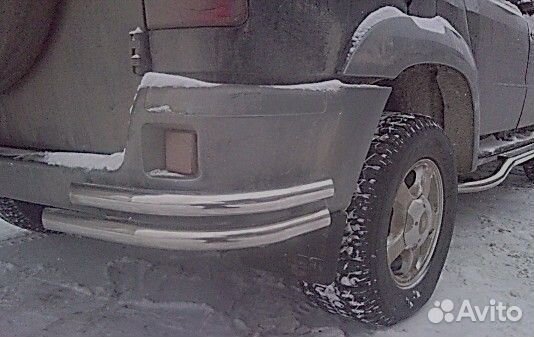 Защитные углы для заднего бампера на УАЗ Патриот