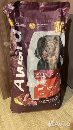 Корм для взрослых собак Award 12кг