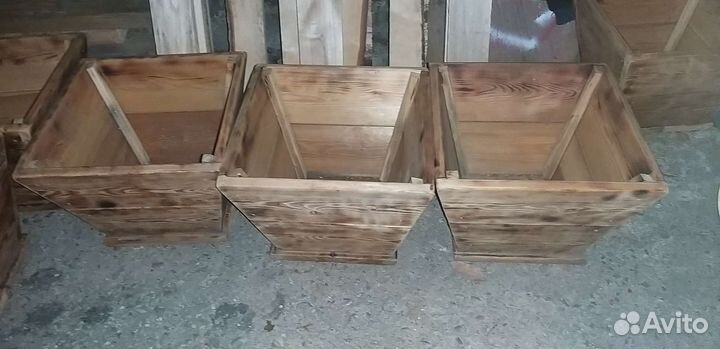 Кашпо из натурального дерева