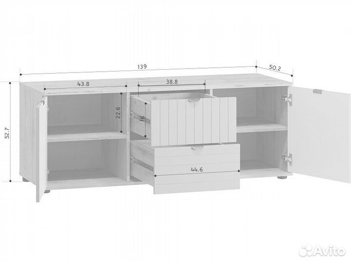 Тв-тумба Монблан-1 Line Grafit