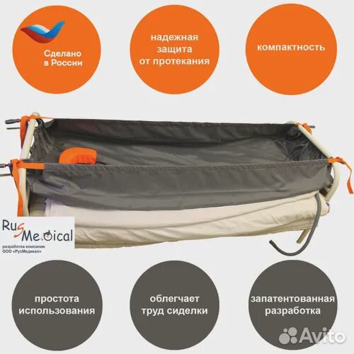 Складная ванна-простыня для лежачих больных