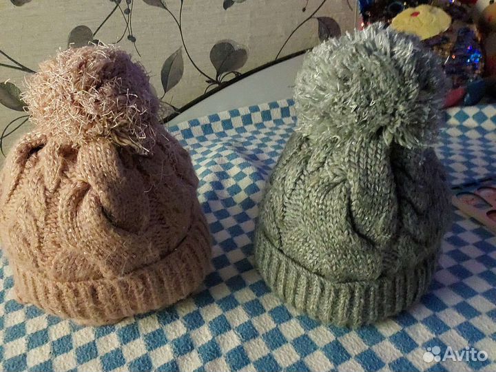 Комплект шапка и шарф, шапка для девочки