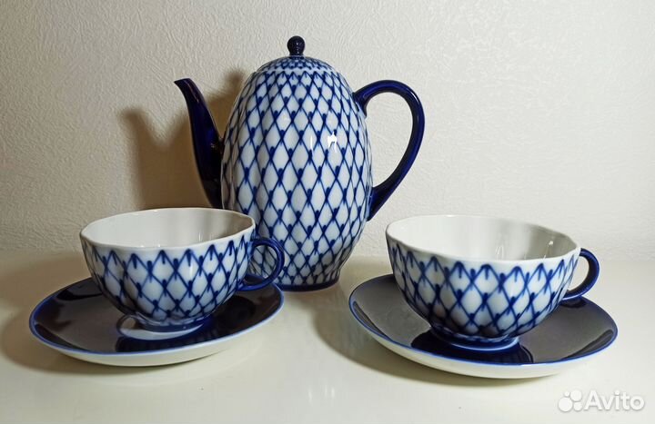 Сервиз кобальтовая сетка лфз