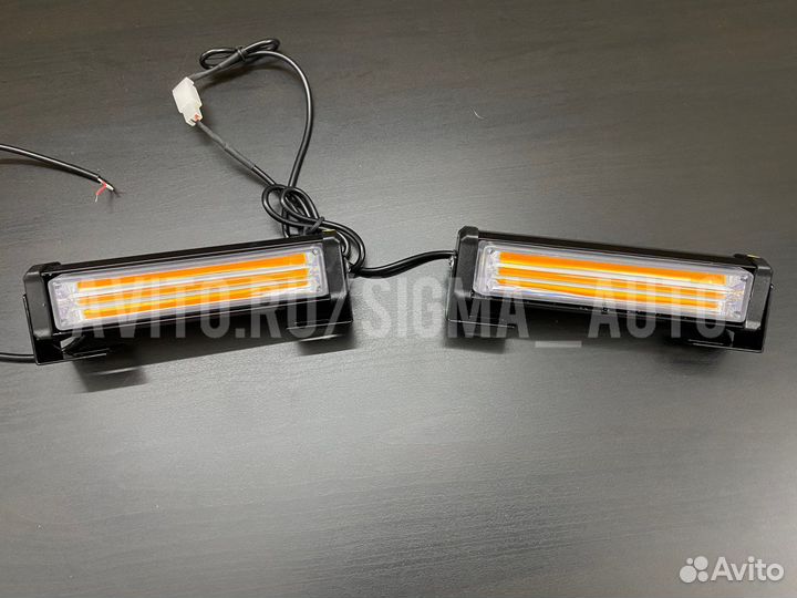 Маяк проблесковый LED оранжевый стробоскоп 12-24В