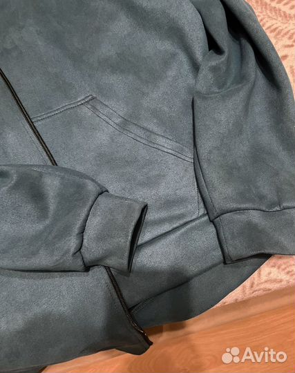 Зип худи замша изумрудное