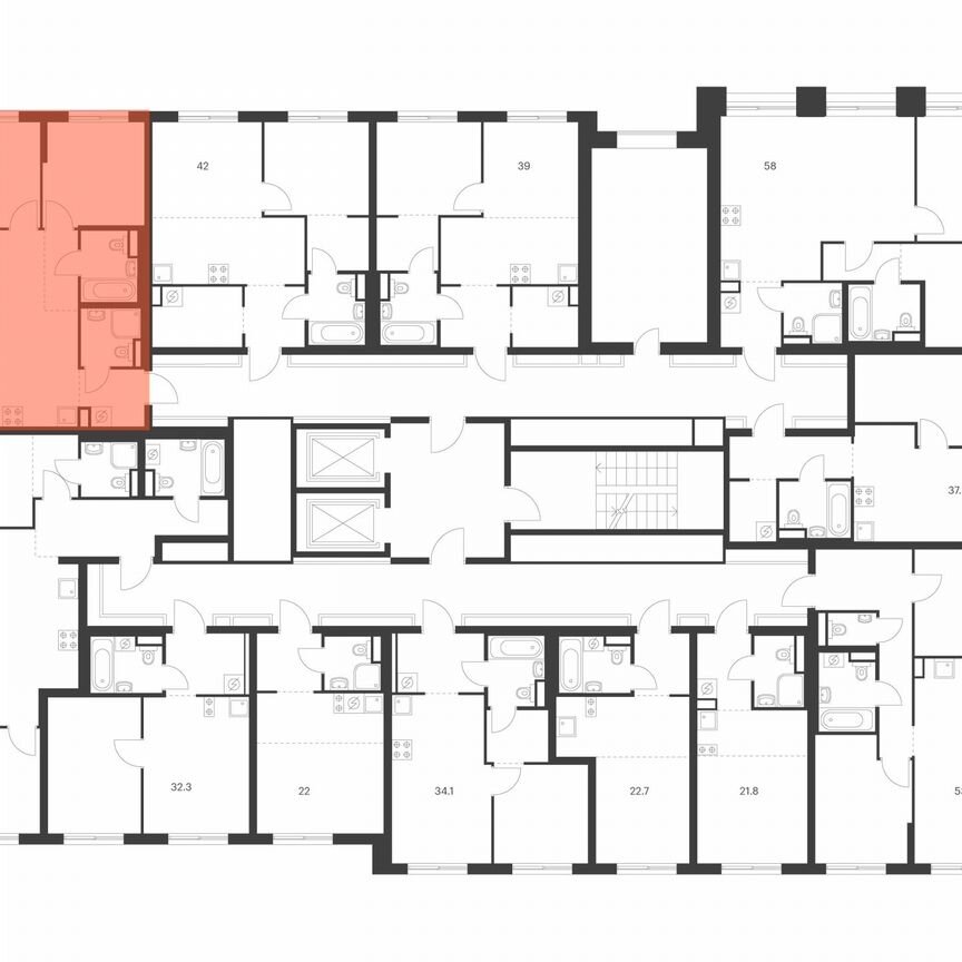 2-к. квартира, 54,2 м², 14/15 эт.