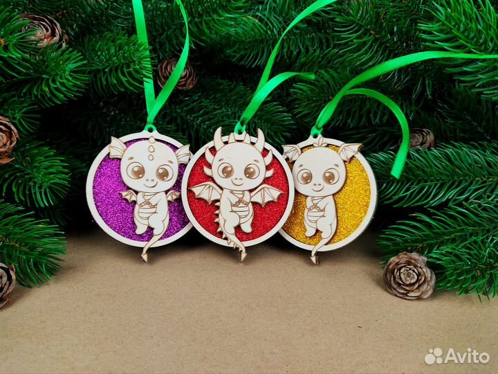 Елочные деревянные игрушки