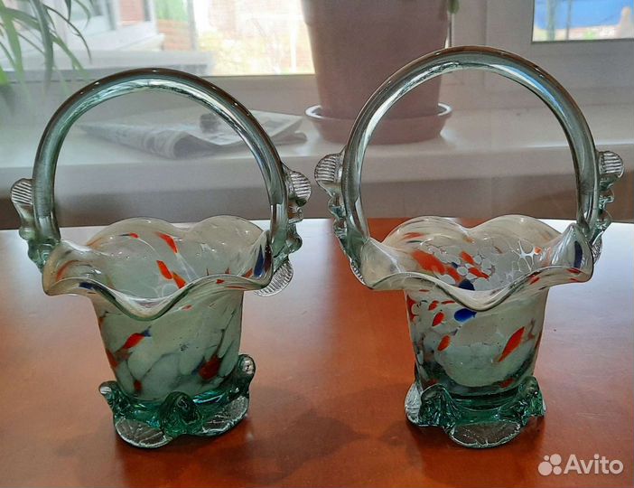 Конфетница/ база для конфет чешское стекло