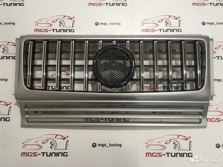 Решетка Мерседес G-Class GT Серая Б/З + AMG