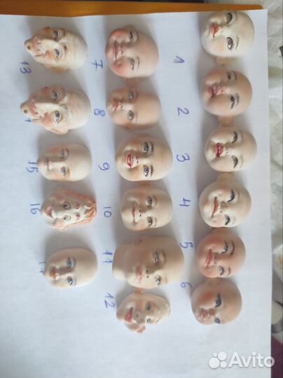 Продам лица для ватных игрушек