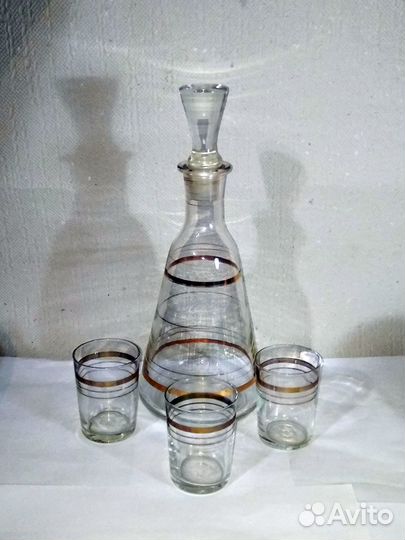 Графин штоф с рюмками стекло СССР