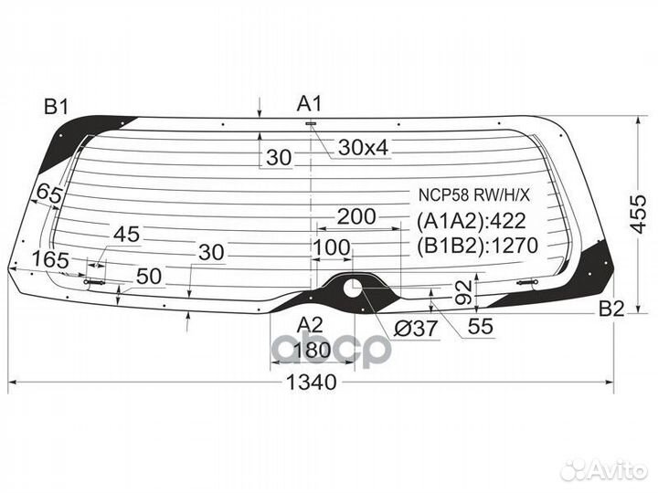 Стекло заднее с обогревом toyota succeed 02- NC