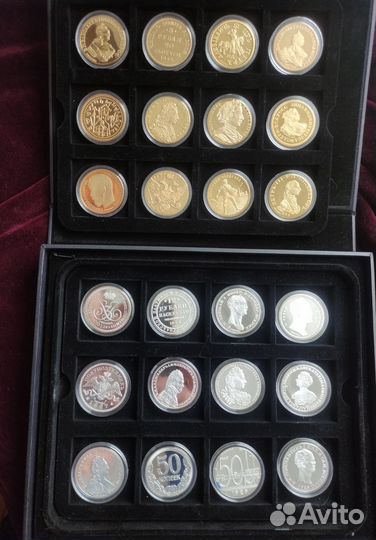 24 медали реплики «Самые ценные монеты России»