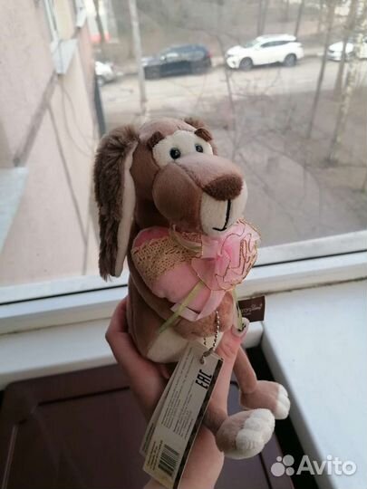 Собака с сердечком мягкая игрушка