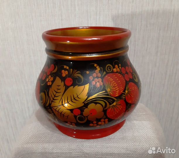 Комплект посуды из дерева с Хохломской росписью