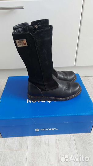 Сапожки школьные для девочек Котофей