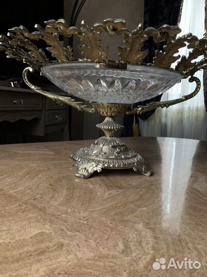 Ваза для фруктов бронза стекло