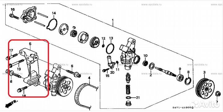 Крепление гидроусилителя honda stepwgn 01* RF1 B20