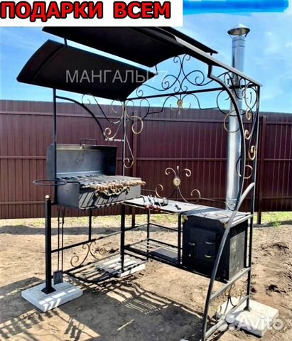 Мангал с печью под казан